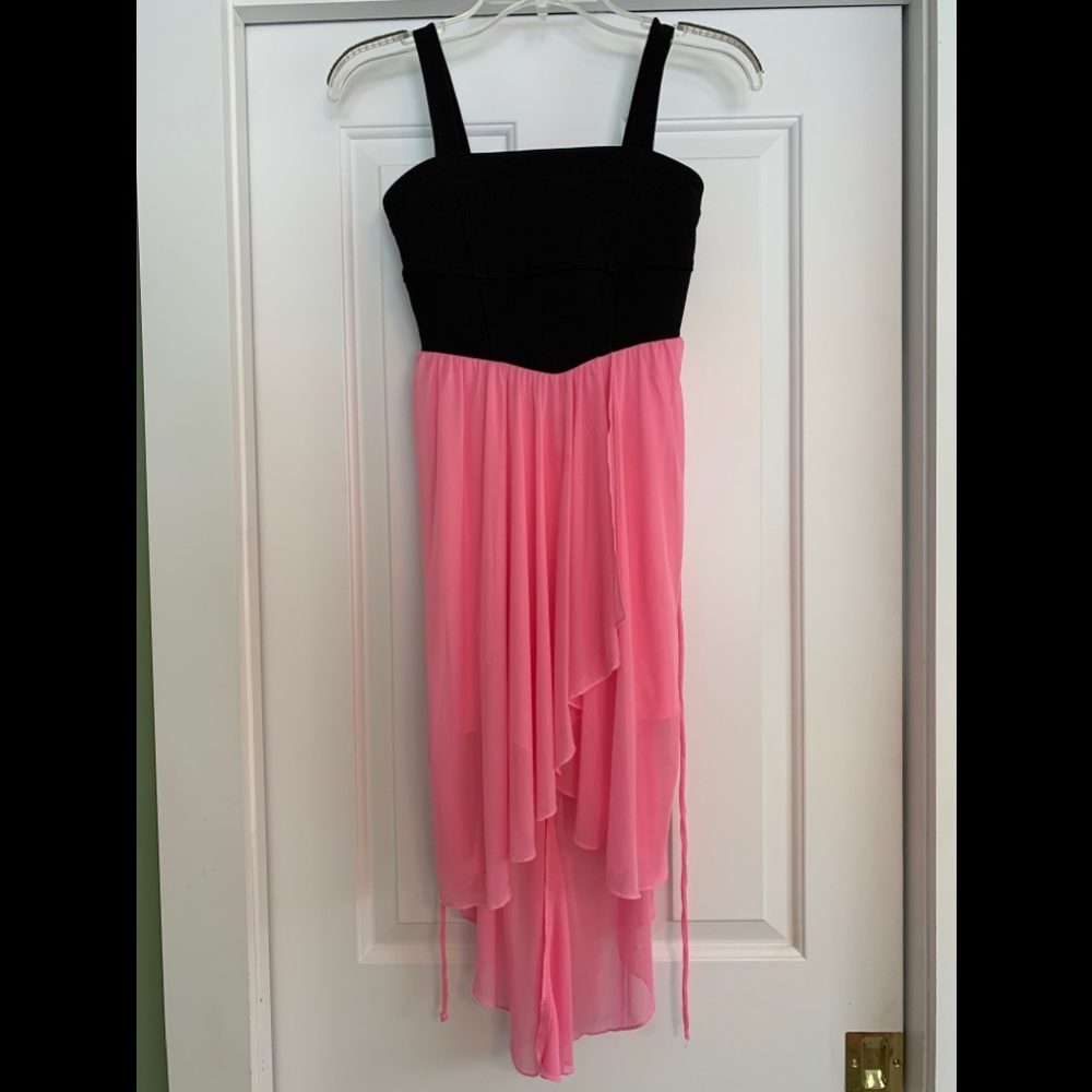 Gorgeous Roxette Pink and Black High-Low Dress, Girl's Size 12.